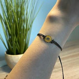 Sunflower Bracelet, Flower Bracelet, Sunflower Charm Bracelet, Adjustable Sunflower Bracelet, Friendship Sunflower Bracelet, Fall Bracelet