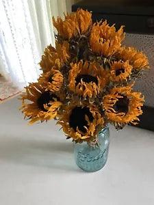 SUNFLOWERS * DRIED FLOWER Bunch BOUQUET Bundle ORANGE USA Grown Flowers Auc.#1