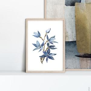 Blue Lady Orchid Painted Abstract A3 or A4 Art Print, Western Australia Native, Floral Plant Botanical Print, Thelymitra Crinita, Giclee