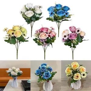 Silk Peony Rose Artificial Fake Flowers Bouquet Home Wedding Party Garden Decor