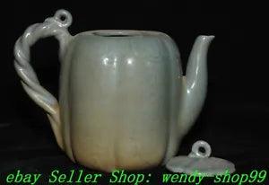7" Old Chinese Dynasty Korea Koryo Porcelain Peony Flower Teapot Teakettle