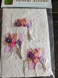 Real Pressed Flowers Card Handcrafted - Crafts Scrapbooking - Vintage Sealed #24