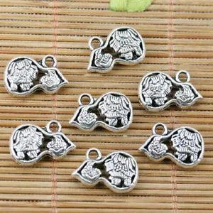 10pcs tibetan sivler 2sided gourd design with peony flower EF2338