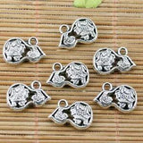 10pcs tibetan sivler 2sided gourd design with peony flower EF2338
