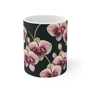 Orchid mug ceramic