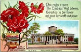 State Capitol, Scarlet Carnation flower, poem, Columbus, Ohio Postcard 1911