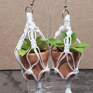 Macrame Potted Succulent Earrings