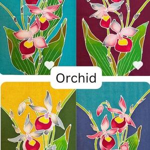 Orchid Batik Tall Art Panels - One of a Kind