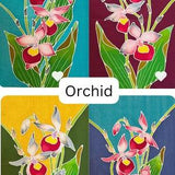 Orchid Batik Tall Art Panels - One of a Kind