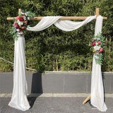 Wedding Arch Flowers, 2Pcs Set Red Peony Floral Swags, Artificial Eucalyptus Leaves Flower For Sheer Drapes, Chair,Arbor, Wedding Ceremony