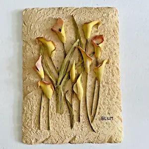 Cheri Blum Floral Plaque - Calla Lilies - Hanging Art 3D Resin