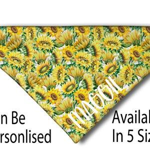 Sunflowers Bandauna Can Be Personalized Over the Collar