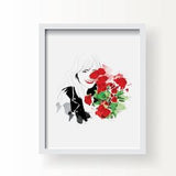 The Susie - Art Print, Floral Roses, Illustration Print, Wall Art Print, Poster Illustration, Art for Home, Office, Bouquet, Gift for Her