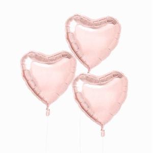 3 Rose Gold Foil Heart Balloons, SET OF 3 heart balloons, Heart Balloon Bouquet, Rose Gold heart balloon, rosegold heart balloon, Bouquet