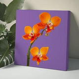 Orange Orchid Canvas Wall Art Orchid Wall Art Flower Wall Art Floral Wall Art Orchid Wall Decor Orchid Art Print Painting Purple