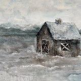 Vintage Farmhouse Wall Decor, Primitive Barn Print by Artist Art5x7,8x10,11x14