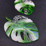 Monstera leaf resin coaster - with Light green and silver foil home d¡§?cor/ tropical plants lover/ for him/ for her