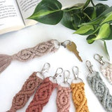 large macrame keychain // boho keychain | personalized bridesmaids gift | macrame keyring accessory | bag/purse charm | baby shower gift