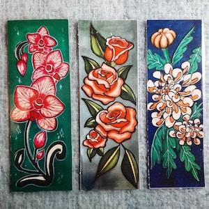 Laminated Flower Bookmarks!
