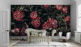 3D Red Peony Flowers Self-adhesive Removeable Wallpaper Wall Mural 725