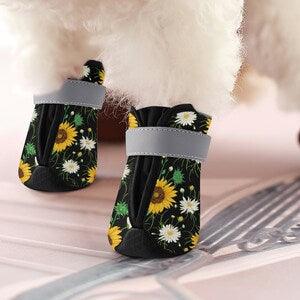 Sunflower Non Slip Dog Socks Custom Made Pet Boots Pet Socks Breathable Knit Durable Print Comfortable Soft
