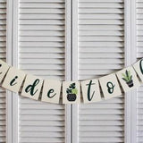 Bride to Be Banner - Bridal Shower Sign with Plants - Custom Colors - Leafy Greenery Theme - Hand-lettered Script - Bachelorette Decoration
