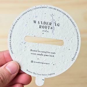 Bulk Seed Paper Candle Dust Cover Custom Candle Dust Cover Seed Paper Dust Cover Plantable Candle Cover Candle Seed Paper Cover Candle Lid