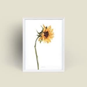 Sunflower Series No. 2 Original Watercolor Impression Painting, Yellow Spring Flower Home Wall D??cor Hangings Gift