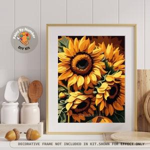 Flower PAINT by NUMBER Kit for Adults Sunflower Art Diy Canvas Easy Beginners Acrylic Paint DIY Kit Bedroom Wall Art Decor | Code: FL2302101