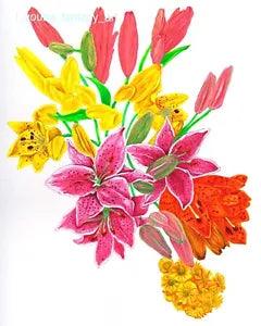 ORIGINAL PAINTING LILIES DAISIES FLOWER FLORAL REALISM OOAK ART 8x10 BY LYOUNG
