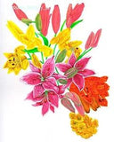 ORIGINAL PAINTING LILIES DAISIES FLOWER FLORAL REALISM OOAK ART 8x10 BY LYOUNG