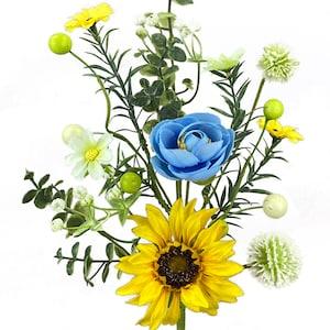 Sunflower Ranunculus Pick 16?¡À, Sunflower and Greenery Vase Filler, Wreath Embellishment Supply, Floral Supply, Wedding Bouquets 63341SP16