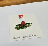 Museum of Fine Arts Monet Enamel Water Lily Pad & Lotus Brooch