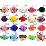 6/150pcs 16Colors Satin Ribbon Carnation Flower Applique For DIY Crafts Decor