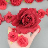 29Pcs Red fake Silk Rose peony flowers Head Set Fake Flower crafts table Decor
