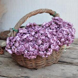 Autumn Purple One Bundle Artificial Silk Mini Ranunculus Artificial 6 Stems Silk Ranunculus Buds for wedding home decor