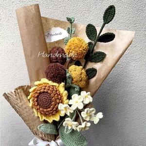 Finished Bring the Sunshine Inside with a Crochet Sunflower Bouquet