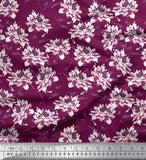 Soimoi Cotton Poplin Fabric Peony Floral Print Fabric by metre 42-rbW