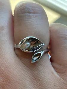 Sterling Silver Lily With Pearl Ring by Nataliya V Collister NVC 925 - Size 8. B