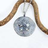 Orchid pendant made of fine silver, unique, handmade, fairy jewellery, elf jewellery, necklace, fairy tale, nature, blossom, flower, silver