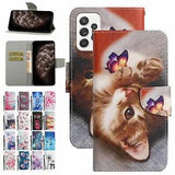 For Samsung Galaxy A12 A31 A52 A71 Painting Leather Flip Stand Wallet Phone Case