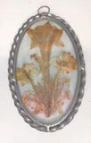 Lasting Impressions VTG Dried Flowers Glass Oval Wall Hanging Plaque