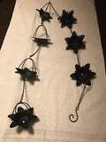6.5 Ft Gutter Rain Chain Decorative Downspout Substitution Black Lily Flowers