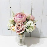 Dusty Rose Bridesmaid Floral Bouquet, Blush Purple Wedding Bouquet, Dusty Rose Table Flower, Blush Bouquet, Blush Flower Girl Bouquet
