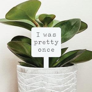 I Was Pretty Once Plant Marker, Funny Plant Sign, Plant Markers, Plant Poke, Garden Marker, Garden Stake, Acrylic Garden Marker, Gardening
