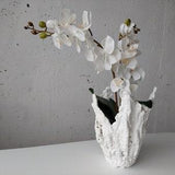 Handmade large indoor planter. Scandinavian white vase. Unique orchid planter pot.