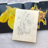 Orchid Drawing. Black and White Wall Art. Pen Artwork. Botanical Poster.