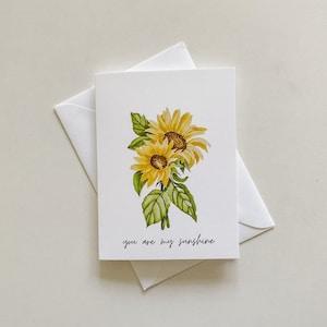 Sunflower Card | You are my sunshine | Blank Card | Daughter Card | Mother's Day Card | For Her | Sunshine Card | Love Card | Anniversary