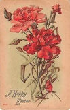 Lovely Carnations on Old Easter Postcard - No. 2413