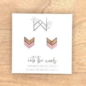 Stud Earrings, Wooden Stud Earrings, Post Earrings, Handmade Earrings, Boho Earrings, Ladies Earrings, Wood Stud Earring